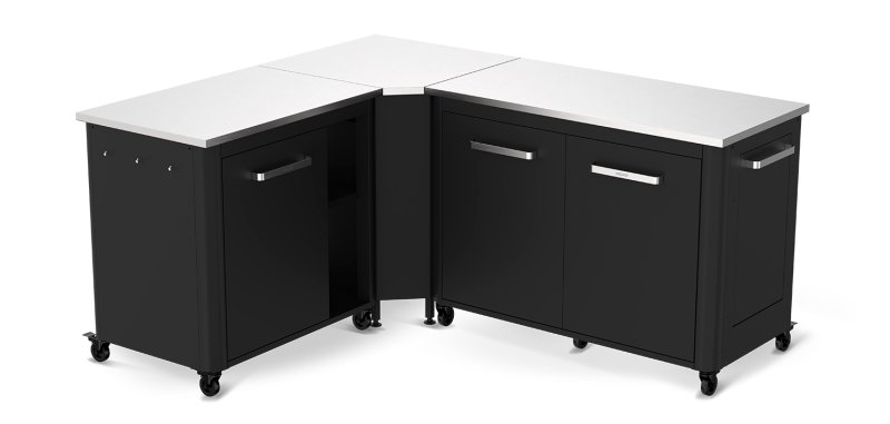 COZZE Outdoorküche (L-förmig) mit Edelstahl Arbeitsfläche - 160 x 190 cm