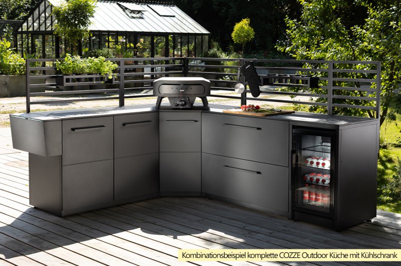 COZZE Outdoor Küche Elements - Modul für Kühlschrank, 52 cm inkl. Arbeitsplatte (HPL)