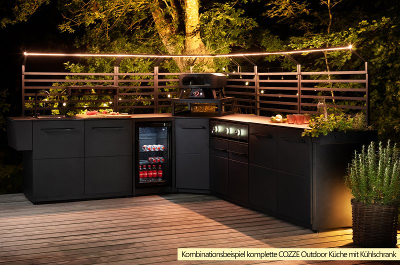 COZZE Outdoor Küche Elements - Modul für Kühlschrank, 52 cm inkl. Arbeitsplatte (HPL)