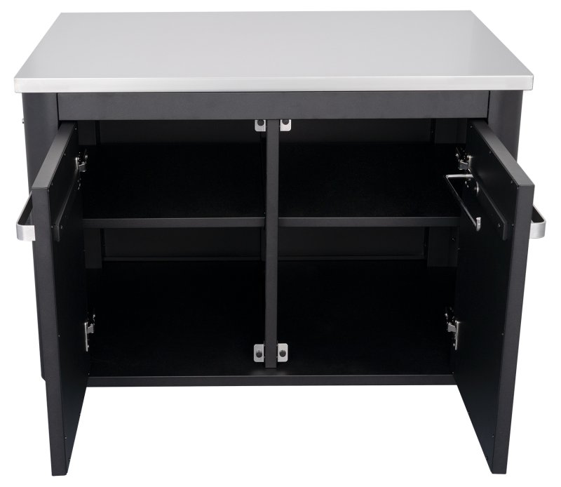 COZZE Outdoor Küche: Schrankmodul 2-türig mit Edelstahl Arbeitsfläche / niedrig 70 cm