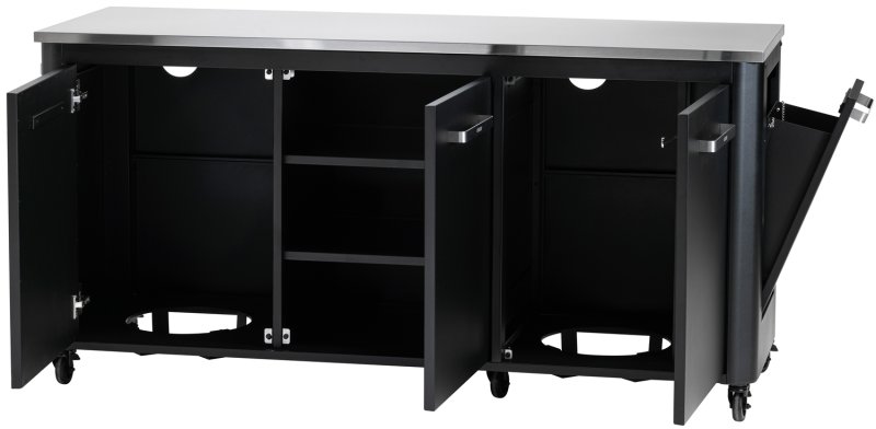 COZZE Outdoor Küche: Schrankmodul 3-türig mit Edelstahl Arbeitsfläche / 180 x 60 x 90 cm