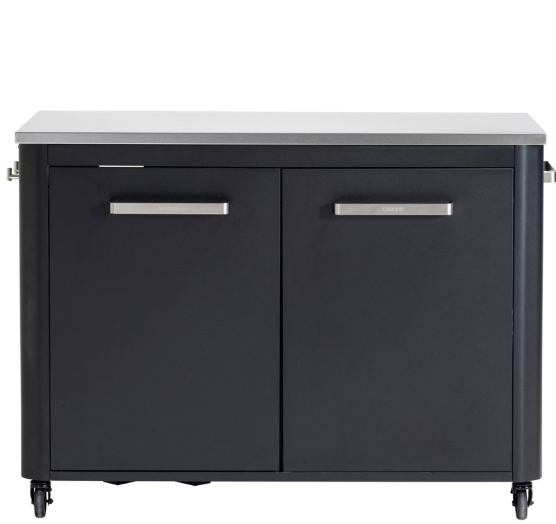 COZZE Outdoorküche: Schrankmodul 2-türig mit Edelstahl Arbeitsfläche / 120 x 60 x 90 cm
