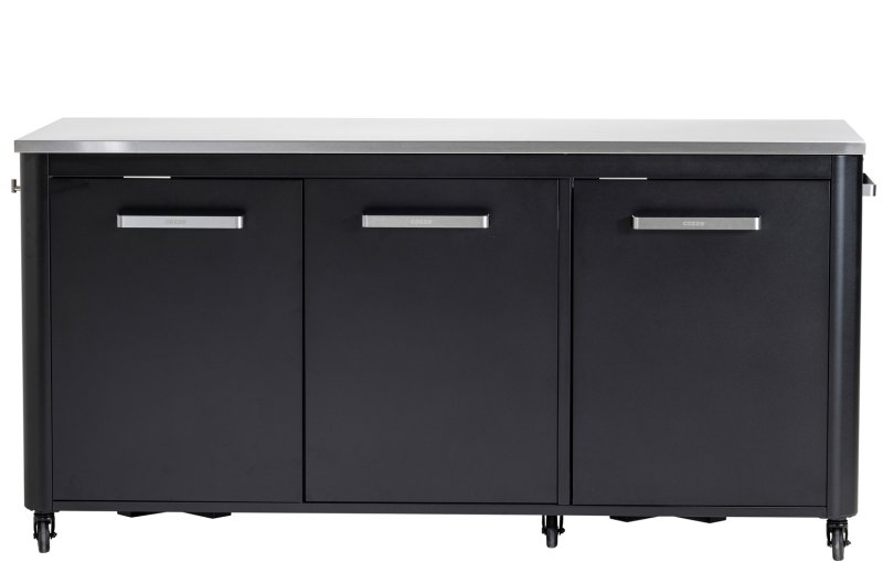 COZZE Outdoorküche: Schrankmodul 3-türig mit Edelstahl Arbeitsfläche / 180 x 60 x 90 cm