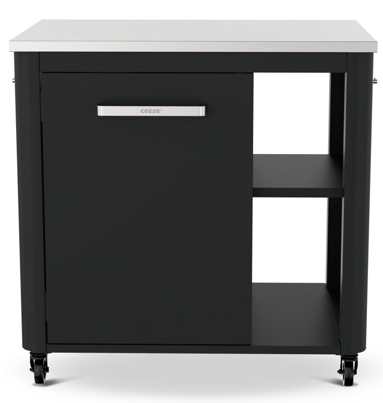 COZZE Outdoor Küche (L-förmig) / 160 x 190 cm - inkl. COZZE Gas Pizzaofen 42,5 (17") mit rotierendem Pizzastein