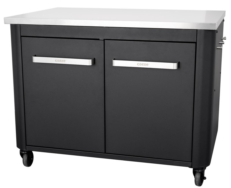 COZZE Outdoor Küche: Schrankmodul 2-türig mit Edelstahl Arbeitsfläche / niedrig 70 cm