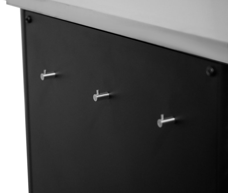 COZZE Pizzastation mit Gas Pizzaofen 42,5 cm (17") mit Thermometer & rotierendem Pizzastein - inkl. Hitzeschild und Schrankmodul 90 cm