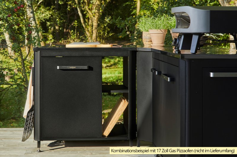 COZZE Outdoor Küche (L-förmig) mit Edelstahl Arbeitsfläche - 160 x 190 cm