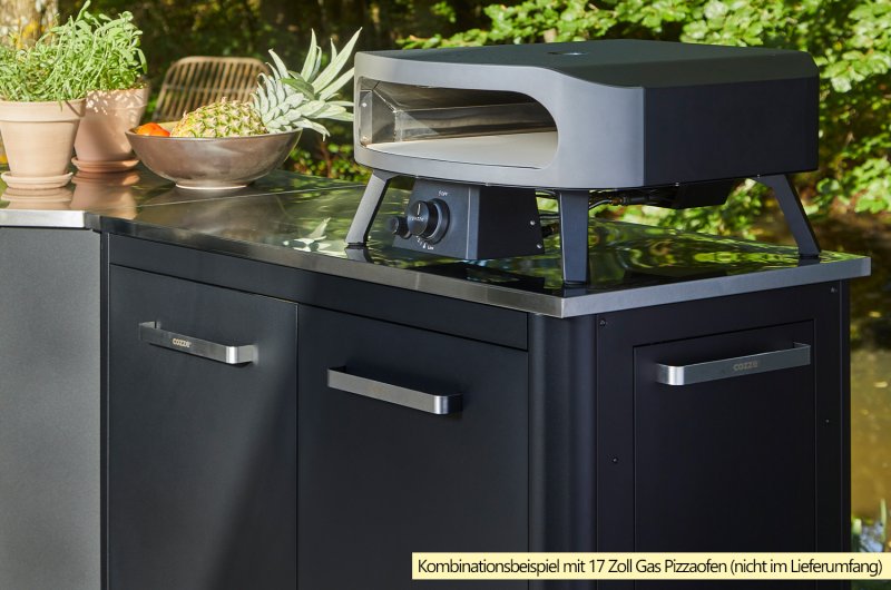 COZZE Outdoor Küche (L-förmig) mit Edelstahl Arbeitsfläche - 160 x 190 cm