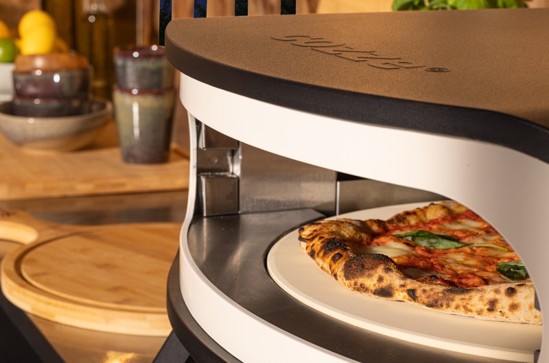 COZZE Outdoor Küche (L-förmig) / 160 x 190 cm - inkl. COZZE Gas Pizzaofen 42,5 (17") mit rotierendem Pizzastein