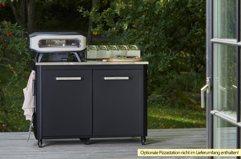 COZZE Outdoor Küche / 120 x 60 x 90 cm - inkl. COZZE Gas Pizzaofen 42,5 (17") mit rotierendem Pizzastein