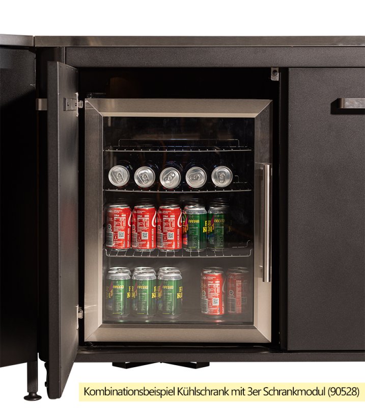 COZZE Outdoor Küche: Kühlschrank 60 Liter - schwarz - passend für Modul 90526 / 90527 / 90528