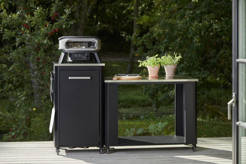 COZZE Outdoor Küche / 175 x 60 x 110 cm - inkl. COZZE Gas Pizzaofen 34 cm (13") mit rotierendem Pizzastein