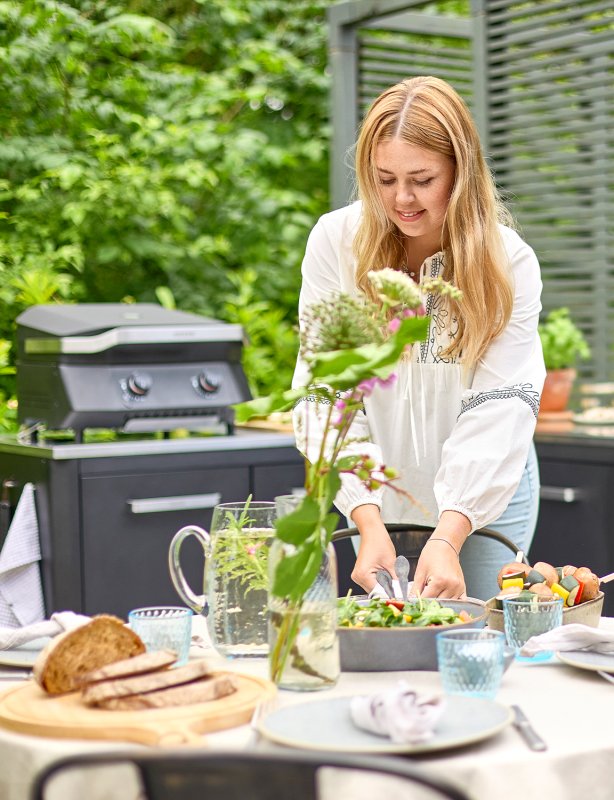 COZZE Outdoor Küche (L-förmig) / 160 x 190 cm - inkl. COZZE G-500 Gasgrill