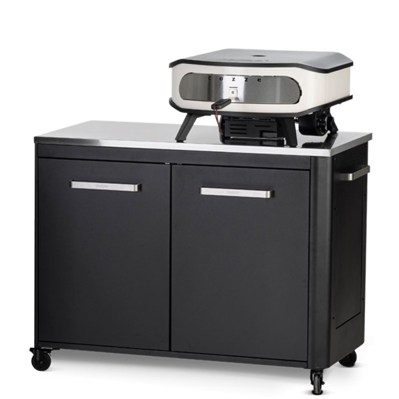 COZZE Outdoorküche / 120 x 60 x 90 cm - inkl. COZZE Gas Pizzaofen 42,5 (17") mit rotierendem Pizzastein