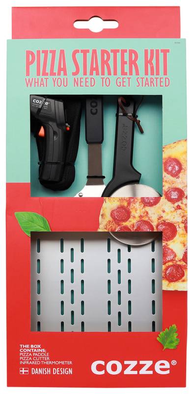 COZZE Pizza Starter Kit: Pizzaschieber, Pizzaschneider und Infrarot Thermometer