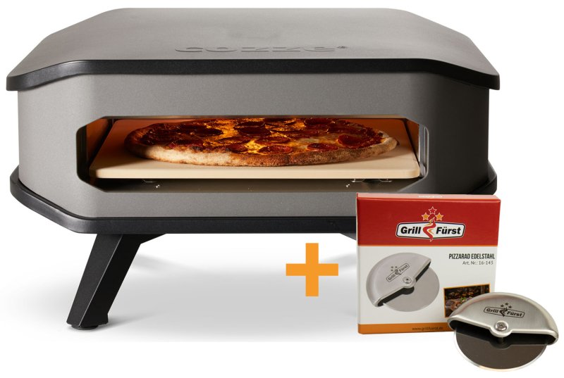 COZZE Pizzaofen Gas 34 cm (13") - inkl. Pizzastein und Pizzaschneider