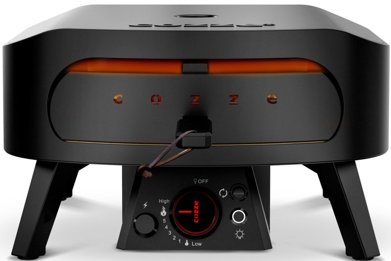 COZZE Pizzaofen Gas CLASSIC Black Edition 34 cm (13") - mit rotierendem Pizzastein - inkl. Hitzeschild