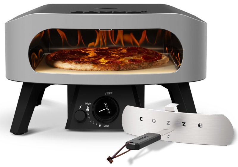 COZZE Outdoor Küche / 240 x 60 x 110 cm - inkl. COZZE CLASSIC Pizzaofen 34 cm (13") + Pizza Topping Station