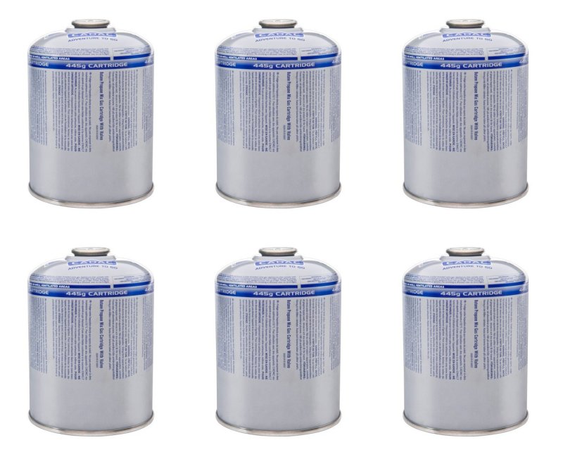 6er Set CADAC Gaskartusche / Schraubkartusche 445g Butan - Weber Gaskartusche Alternative