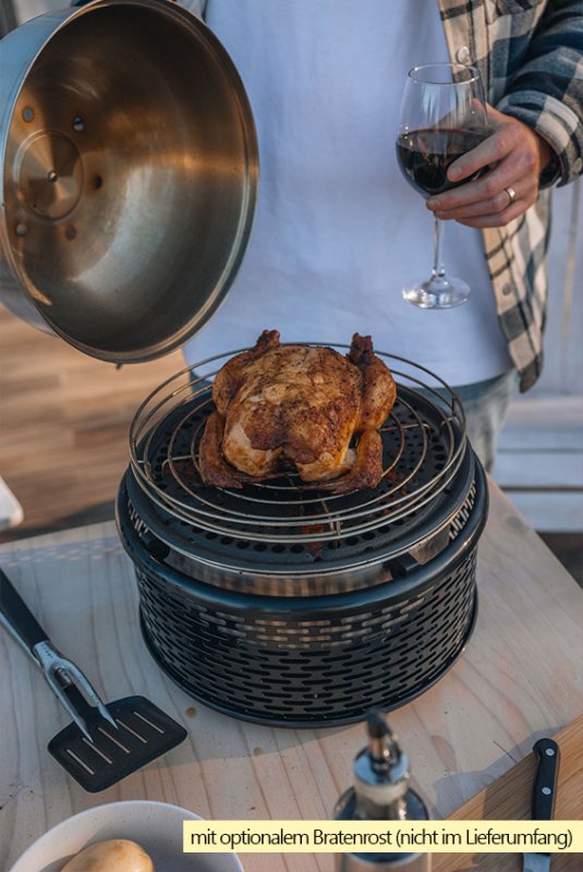 Cobb Grill Pro Black Holzkohlegrill inkl. Grillplatte gelocht - matt schwarz - Modell 2024