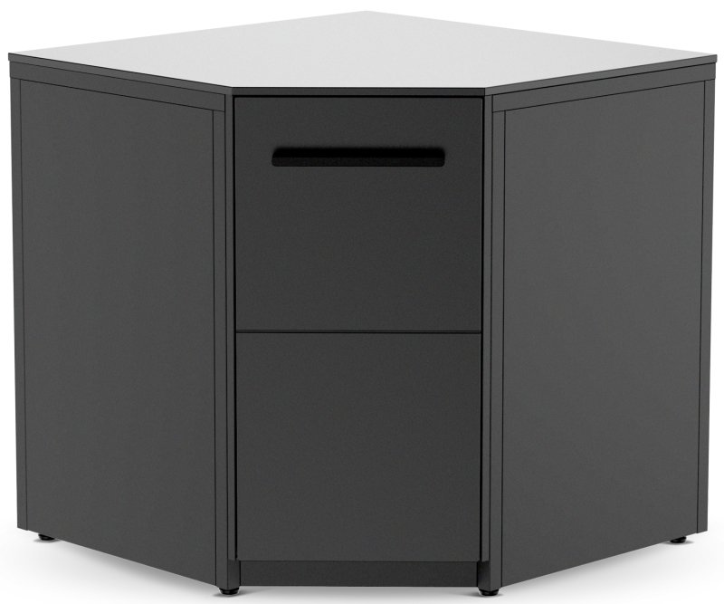 Cozze Outdoor Küche Elements (L-förmig) 452 x 200 cm - mit Quattro 900, Pizzaofen 17" Black Edition, Kühlschrank & Spüle