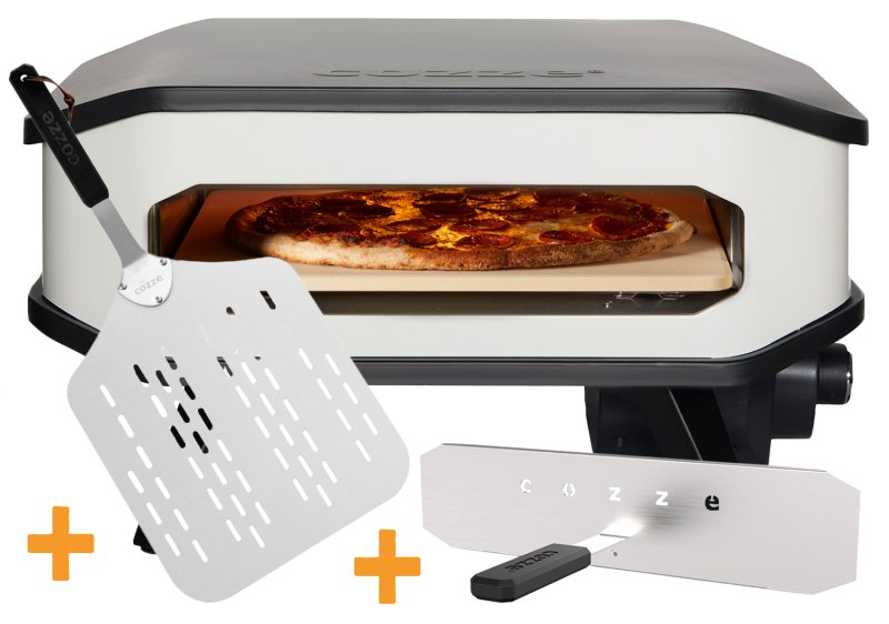 COZZE Pizzaofen elektrisch 34 cm (13") - inkl. Hitzeschild + Pizzaschieber