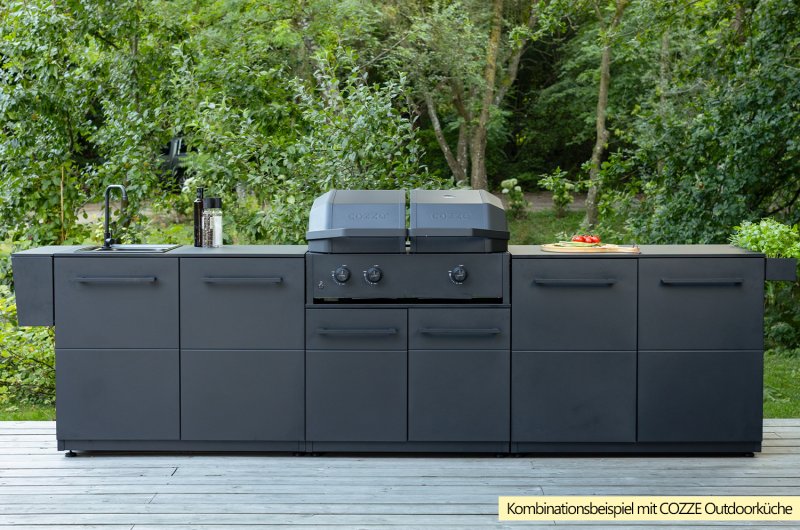 Cozze Quattro 900 - 4in1 Gasgrill + Planchagrill + Pizzaofen + Steakstation