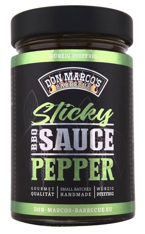 Don Marcos BBQ Sauce - Sticky Pepper - 260ml Glas