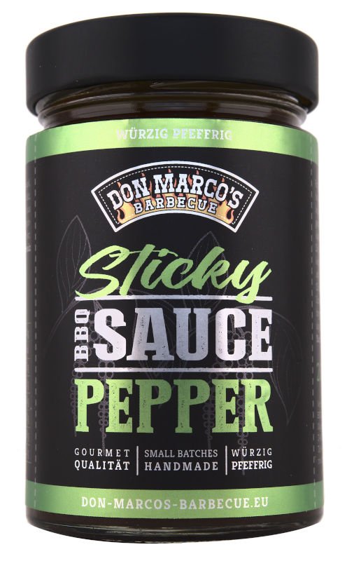 Don Marcos BBQ Sauce - Sticky Pepper - 260ml Glas