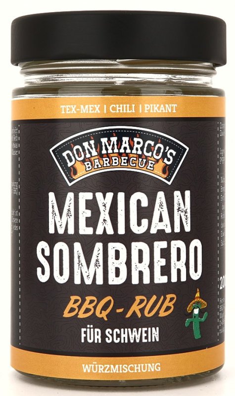 Don Marcos Mexican Sombrero BBQ Rub 200g Glas