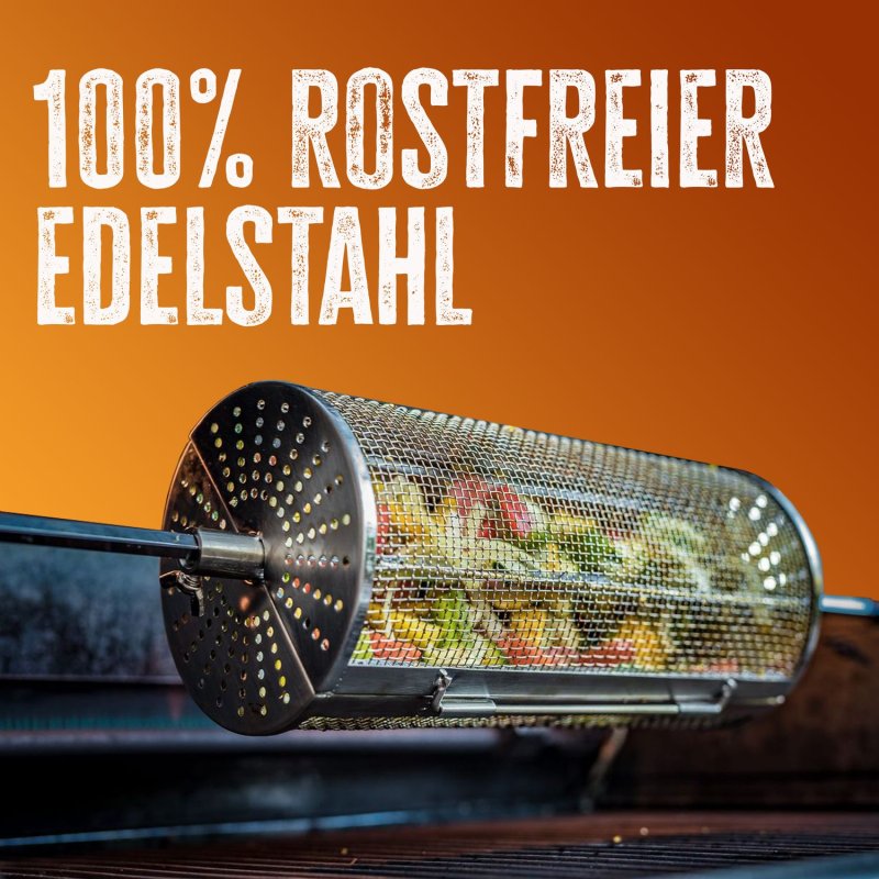 Grillfürst Drehspießkorb / Rotisseriekorb, Edelstahl - Retoure