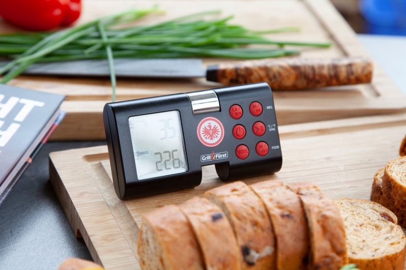 Grillfürst Funk-Thermometer / Grillthermometer / Grillgut Thermometer - Eintracht Frankfurt Edition
