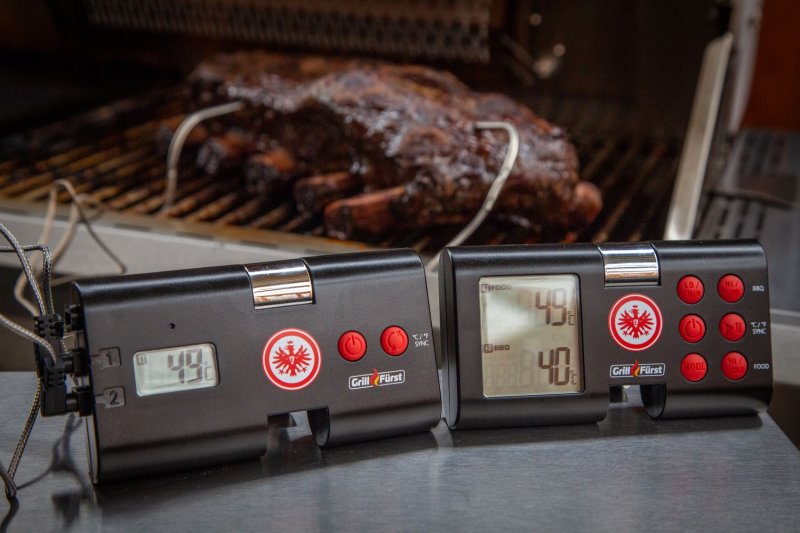 Grillfürst Funk-Thermometer / Grillthermometer / Grillgut Thermometer - Eintracht Frankfurt Edition