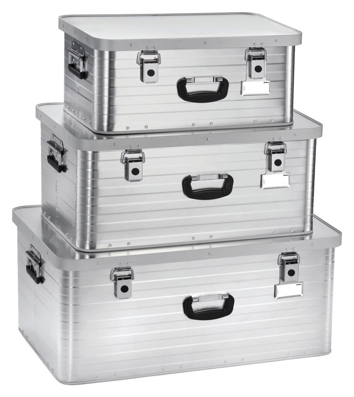 Enders Alubox Toronto Set S (29 Liter) + XL (80 Liter) + XXL (130 Liter) - Aluminium Transportboxen