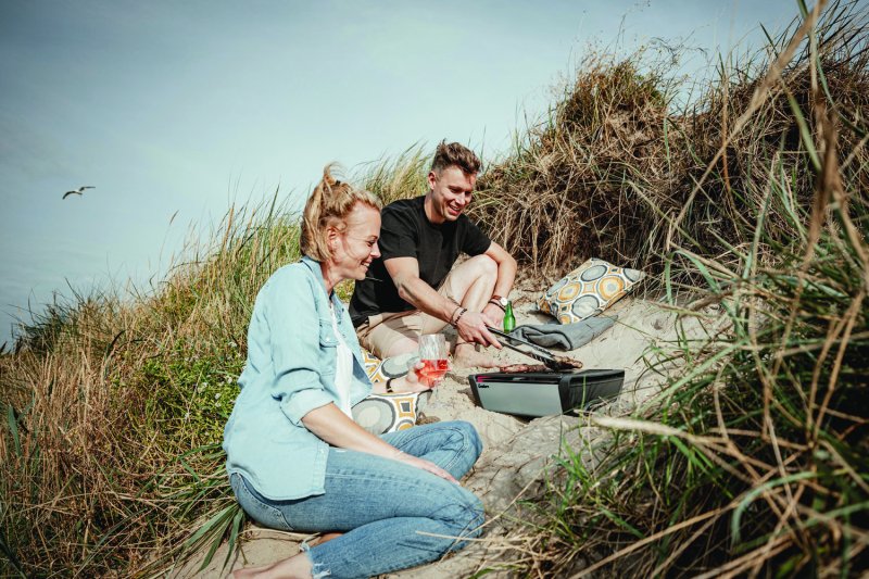 Enders AURORA Holzkohlegrill - Stone - mit E-FAN-Lüfter