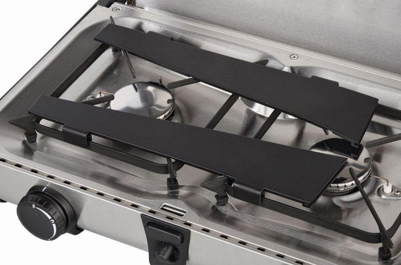 Enders Campingkocher Ryda 2Z GP - 2-flammig mit Zündsicherung, Grillplatten & Transporttasche