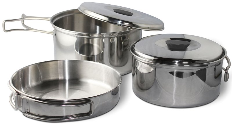 Enders Kochtopf Set Culina Camping - mit 2 Töpfen inkl. Deckel + Pfanne