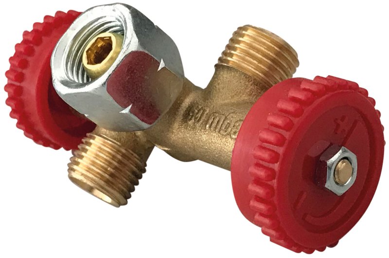Enders Doppelventil zur Nutzung von 2 Geräten an einer Gasflasche / KLF x 1/4“L