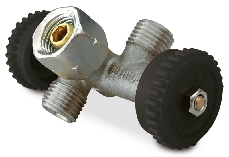 Enders Doppelventil zur Nutzung von 2 Geräten an einer Gasflasche / KLF x 1/4“L