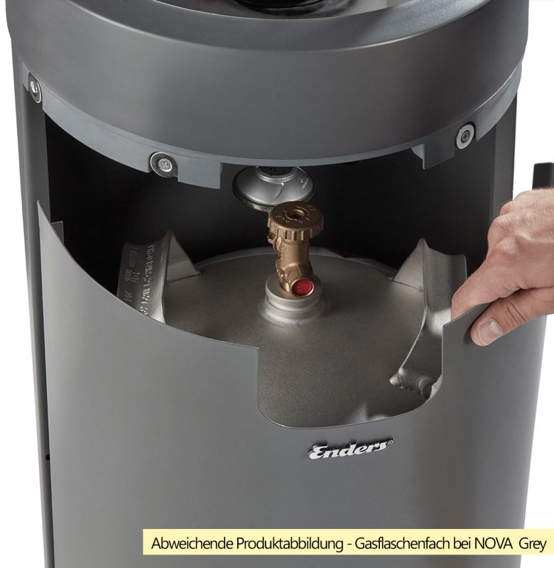 Enders Terrassenfeuer Gas Nova LED M / schwarz inkl. Tischablage + Abdeckhaube