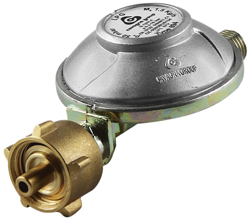 Enders Gasdruckregler 50 mbar mit integrierter Schlauchbruchsicherung / KLF x 1/4'' LH