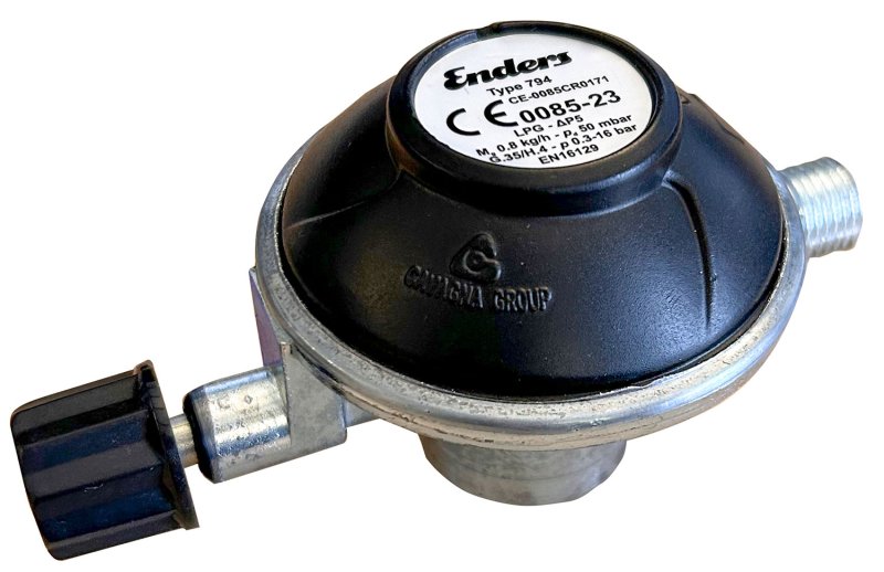Enders Gasdruckregler für Schraubkartuschen / 7/16'' x 1/4'' LH