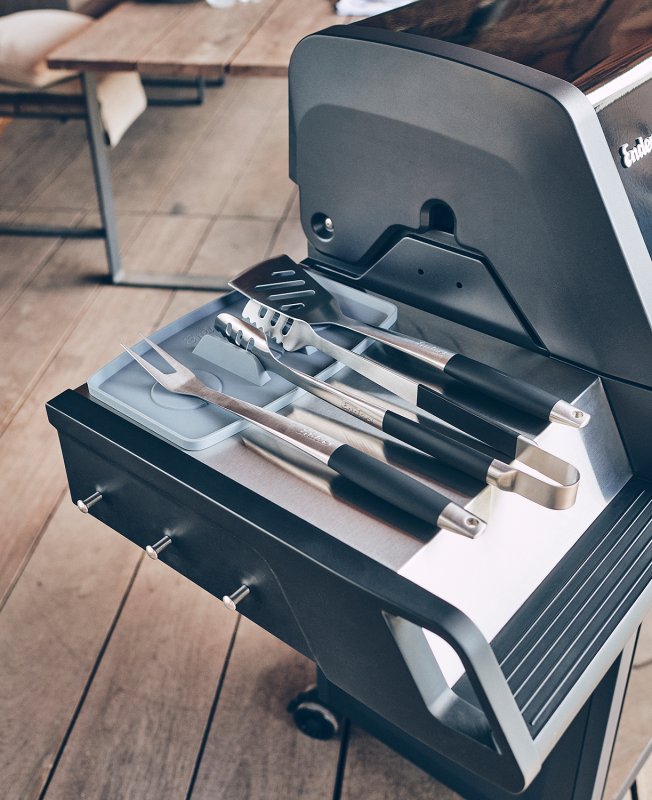 Enders Premium Grillbesteck Set aus Edelstahl / 3-teilig inkl. Tasche