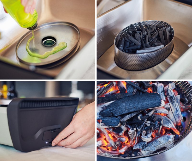 Enders AURORA Holzkohlegrill - Stone - mit E-FAN-Lüfter