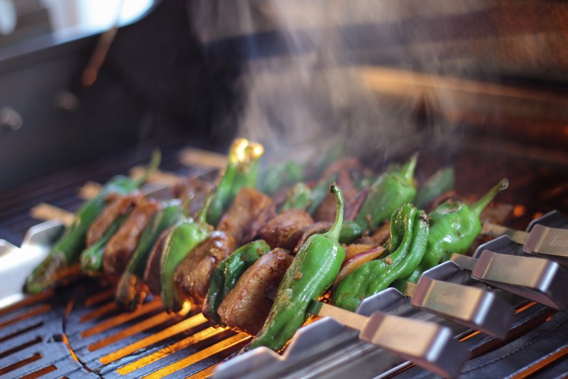 Enders Grillspieß Set aus Edelstahl / 6 Grillspieße mit Auflage