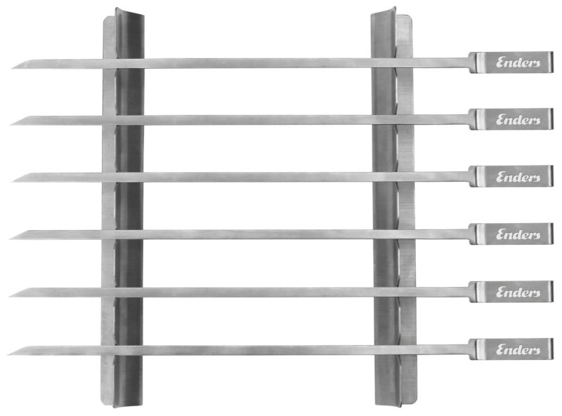 Enders Grillspieß Set aus Edelstahl / 6 Grillspieße mit Auflage