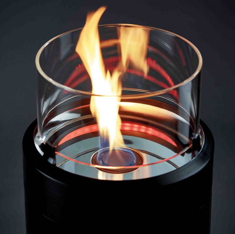 Enders Terrassenfeuer Gas Nova LED M / schwarz inkl. Tischablage + Abdeckhaube