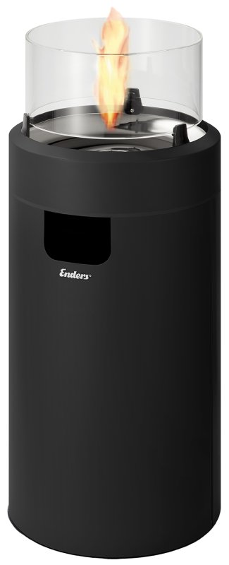 Enders Terrassenfeuer Gas Nova LED M / schwarz inkl. Tischablage + Abdeckhaube