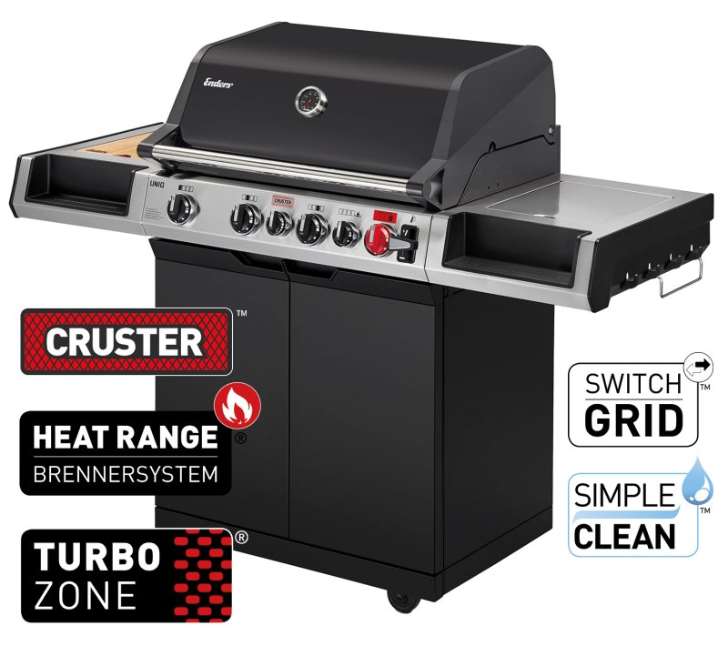 Enders UNIQ 4 IK Gasgrill mit CRUSTER Backburner