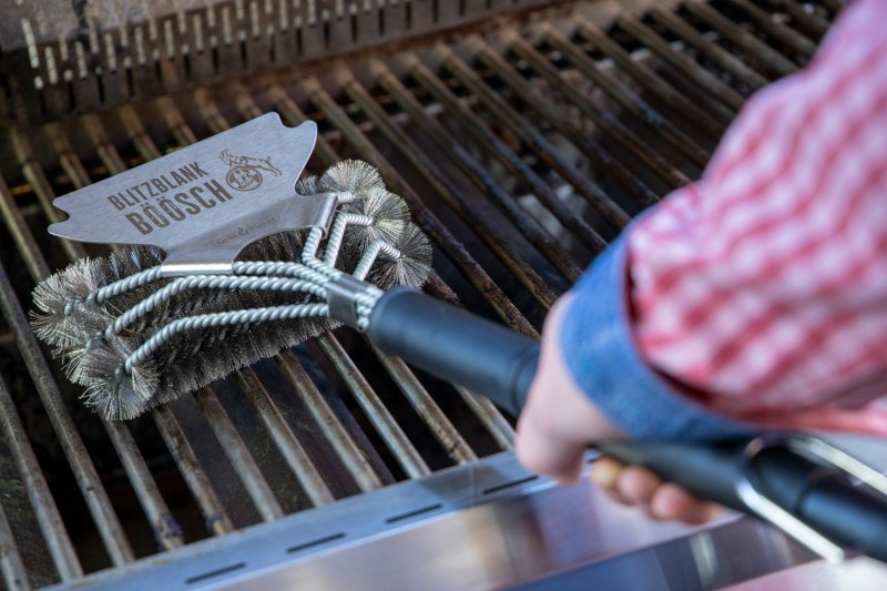 Grillfürst Grillbürste - 1. FC Köln Edition - Edelstahl, mit breitem 3-fach Bürstenkopf und Schaber